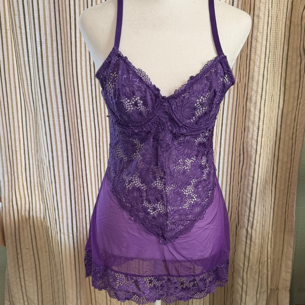 Elegant Purple Lace Chemise